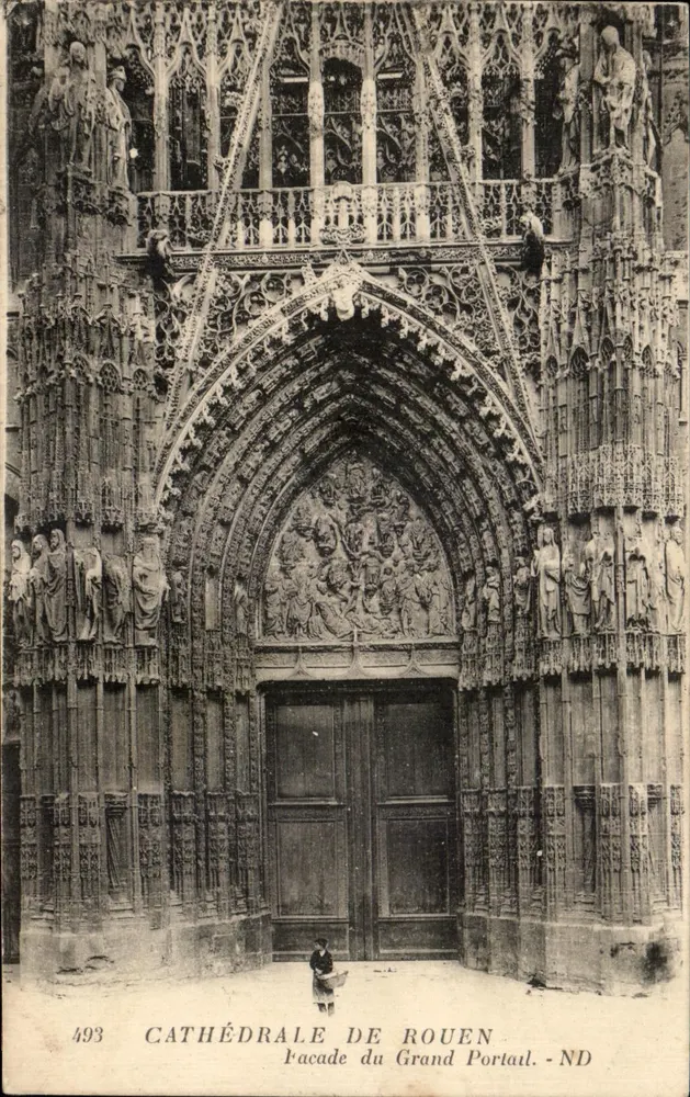 Kathedrale von Rouen — Fassade des Großen Portals — Verlag Lévy & Neurdein, Nr. 493 - Vorderseite