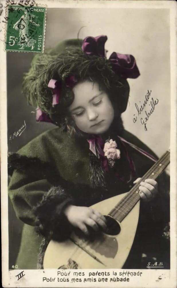 Mädchen, das die Mandoline spielt — H. Mammuel — S.A.B. - Vorderseite