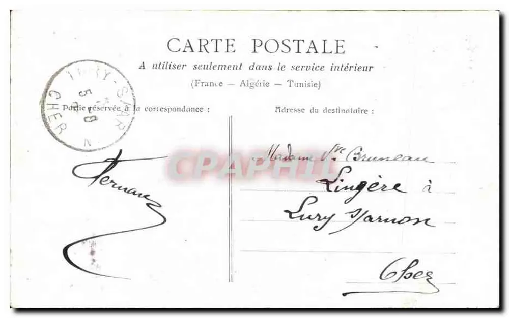 Die Muse — Gedicht — PSC Paris - Rückseite