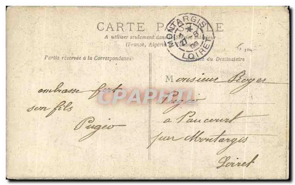 Suzanne en veuil — Szene einer Frau, die ein Kind hält — Verlag Parisienne, Nr. 3 - Rückseite