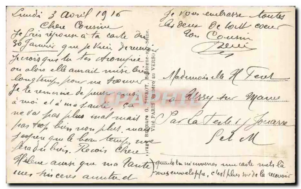 Buquê de flores — bandeiras da Aliança — editor R. Q. n° 126/4 - Verso