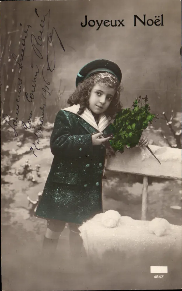 Mädchen in Seemannsuniform — Frohe Weihnachten — Louverais, Nr. 4247 - Vorderseite