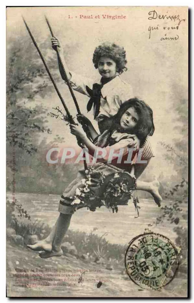 Paul und Virginie — Spiel Szene — Verlag: Jean Boucher, n°1 - Vorderseite