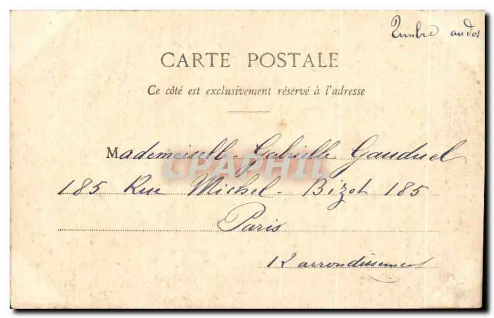 Paul und Virginie — Gartenszene — Fotograf A. Bergeron & Cie, Nantes - Rückseite