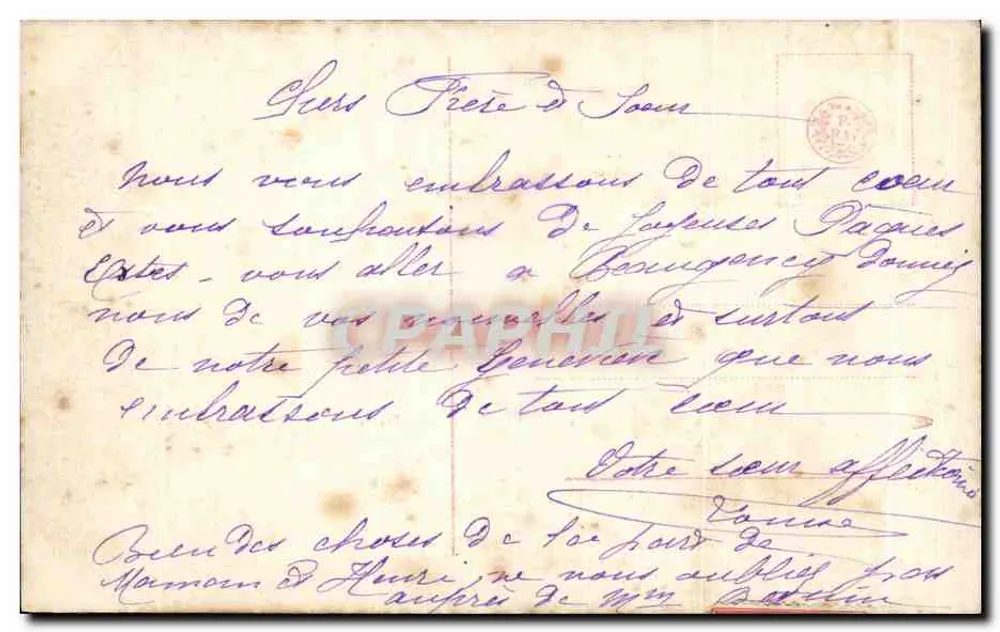 Fille ramassant des œufs — Joyeuses Pâques — Éditeur anonyme, n° 1671/78 - Rückseite