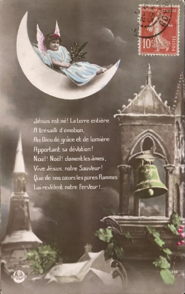 Weihnachten — Engel auf einem Halbmond — CH. CROISSANT - Vorderseite