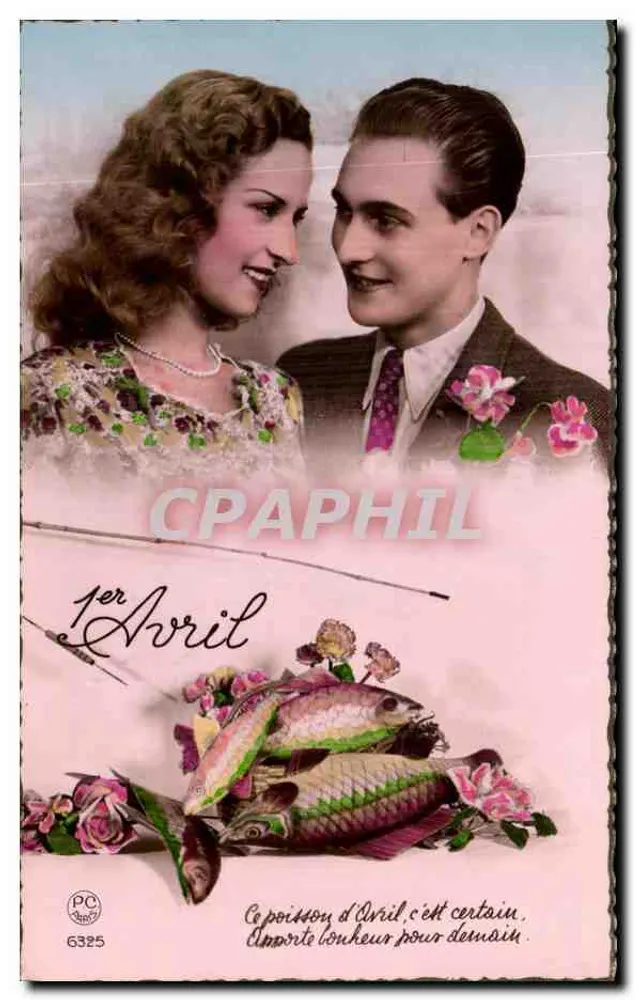 Liebendes Paar — Aprilscherz (1. April) — PC Paris n°6325 - Vorderseite
