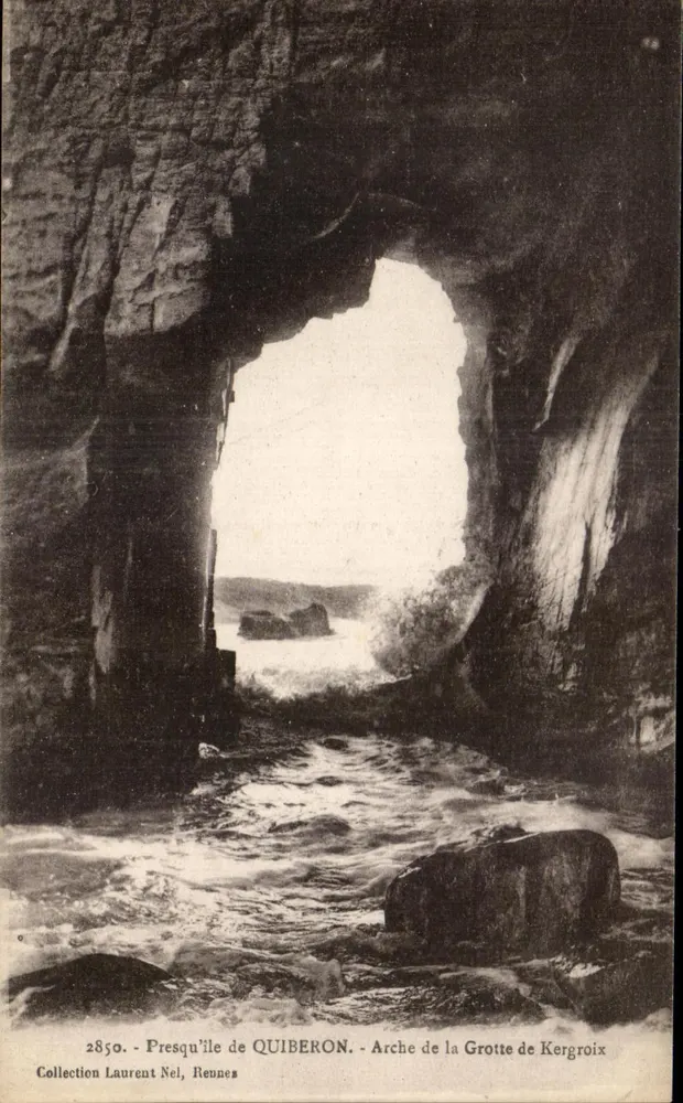 Presqu'île de Quiberon — Arco da Gruta de Kergroix — Coleção Laurent Nel - Frente