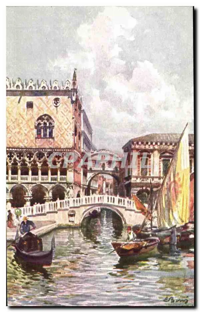 Veneza — Ponte della Paglia e dos Espíritos — Projeté Artístico C. Varagnolo - Frente
