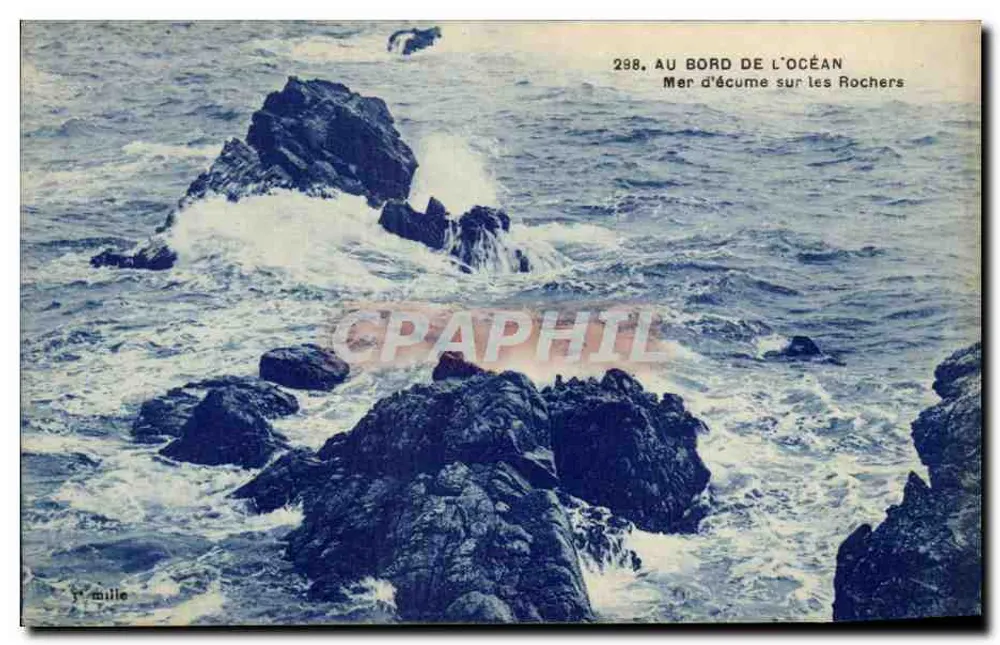 Schäume Meer auf den Felsen — Am Ozean — Verlag St. mille, Nr. 298 - Vorderseite