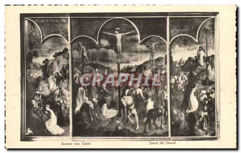 Der Calvary in Gent — Triptychon von Justus van Gent — Verlag La Phototypie d'Art, Brüssel - Vorderseite