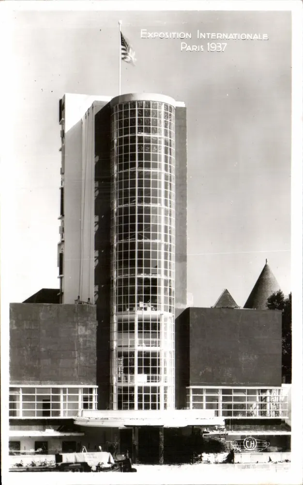 Pavillon der Vereinigten Staaten — Internationale Ausstellung Paris 1937 — H. Château, Concessionär, Bouloural-Bur-Saine - Vorderseite