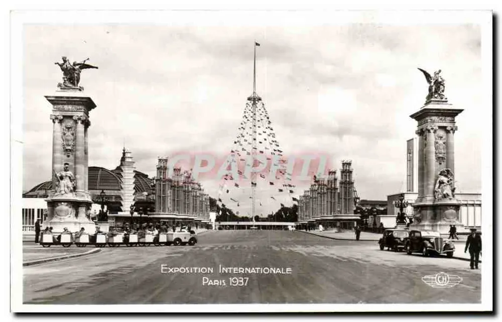 Internationale Ausstellung Paris 1937 — Ansicht der Avenue des Champs-Élysées mit dem Palais de Chaillot — H. CHIPAUD, Boulogne-Billancourt - Vorderseite