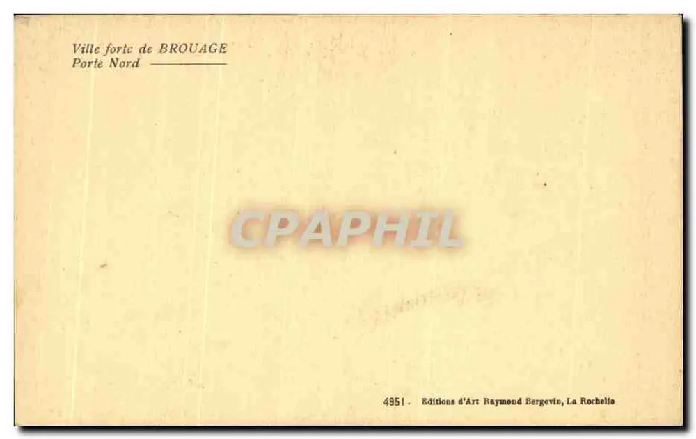 Nordtor — Festung Brouage — Éditions d'Art Raymond Bergevin, La Rochelle - Rückseite