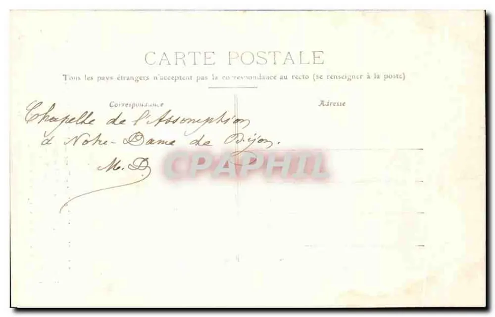 Dijon — Igreja Nossa Senhora — A Assunção, de Dubois - Verso
