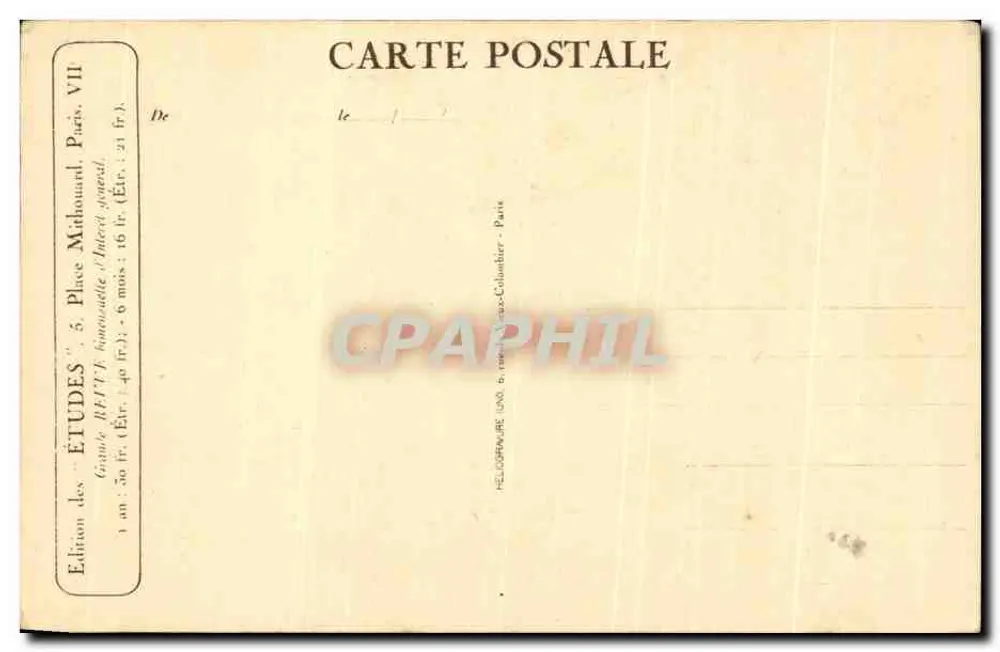 Kirchtürme Frankreichs — Notre-Dame de Paris. Kirchenschiff und Turm (13. Jahrhundert) — Edition der 'Études', 5, Place Saint-François-Xavier, Paris - Rückseite