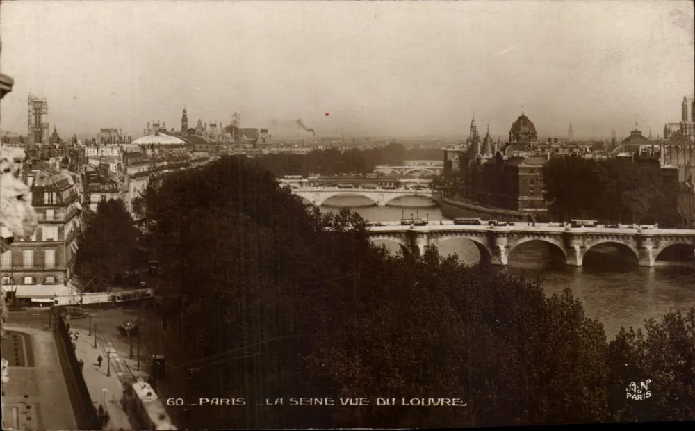 Paris — A Seine vista do Louvre — J.A.N. Paris, n°60 - Frente