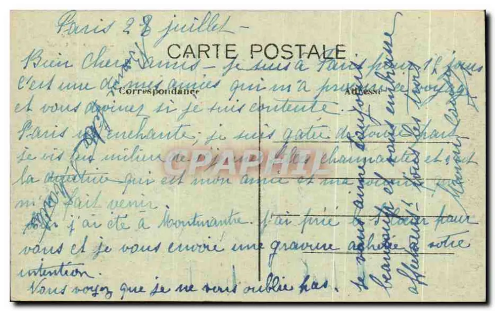 Paris — Kirche Sainte-Madeleine und die Perspektive der Grands Boulevards — C. M. Nr. 92 - Rückseite