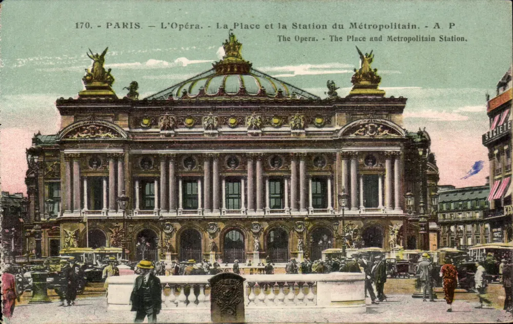 PARIS — Das Opernhaus — Die Place und die Station des Métropolitain — A.P. Gesellschaft - Vorderseite