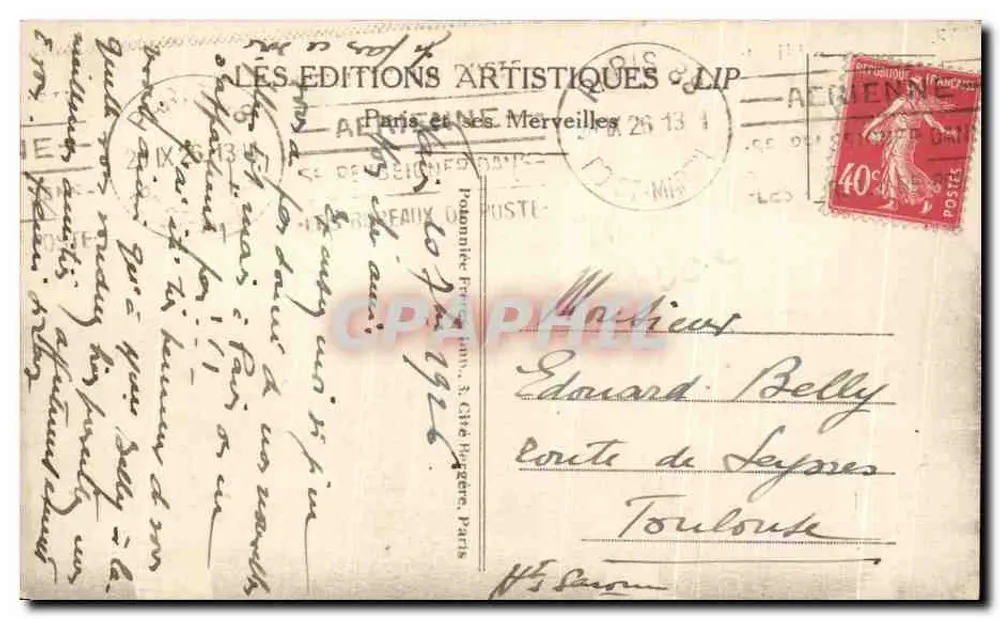 Paris - A Conciergerie e o Pont du Change — LIP, n°18 - Verso