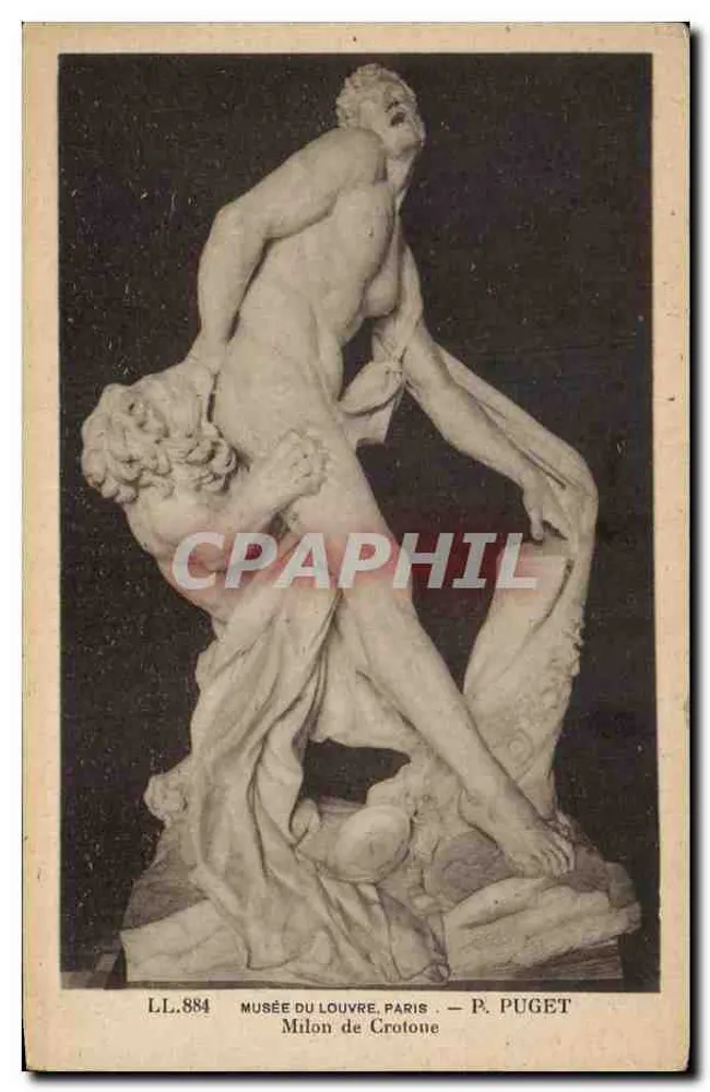 Milon de Crotone — Escultura de P. Puget — Museu do Louvre, Paris — LL.884 - Frente