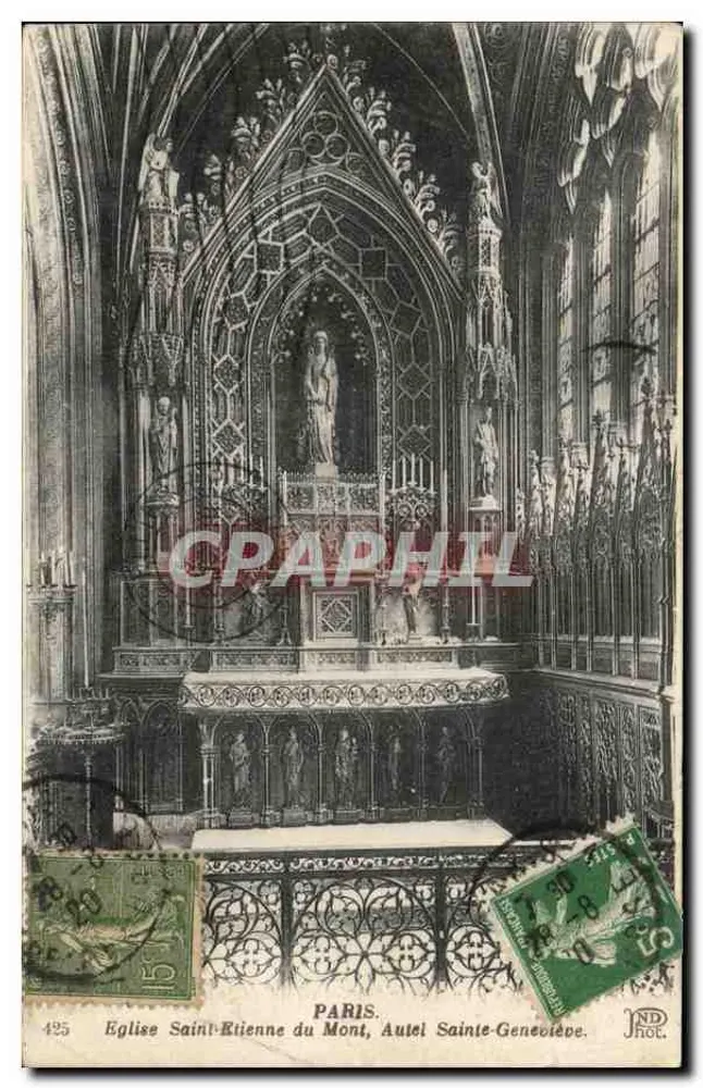 Paris — Innenansicht der Kirche Saint-Etienne du Mont, Altar Sainte-Geneviève — JND Phot. n°425 - Vorderseite