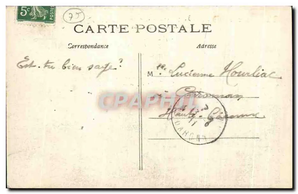 PARIS - Allgemeiner Blick vom Arc de Triomphe de l'Étoile in Richtung Butte Montmartre — unbekannter Verleger, Seriennummer 207 - Rückseite