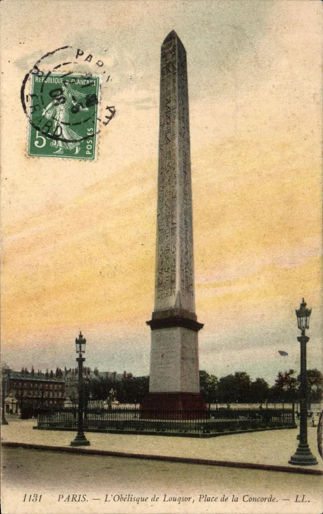 Der Obelisk von Luxor, Place de la Concorde — LL. — 1131 - Vorderseite