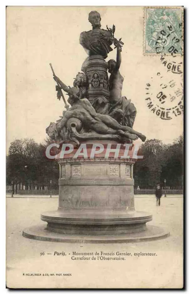 Denkmal für Francis Garnier, Entdecker — Carrefour de l'Observatoire — P. HELMLINER & CIE, IMP. PHOT. NANCY - Vorderseite