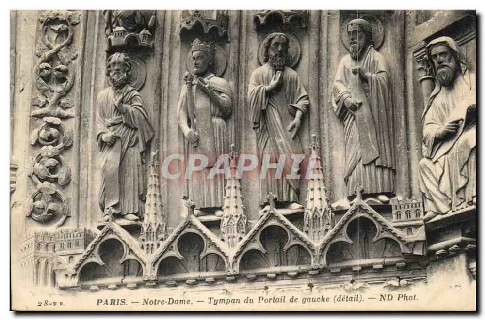 PARIS — Notre-Dame — Tympan des linken Portals (Detail) — ND Phot. - Vorderseite