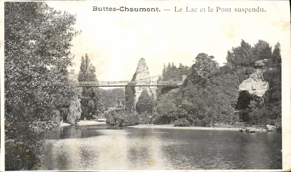 Buttes-Chaumont — Le Lac et le Pont suspendu. Éditeur : Buttes-Chaumont. N° de série : 45. - Vorderseite