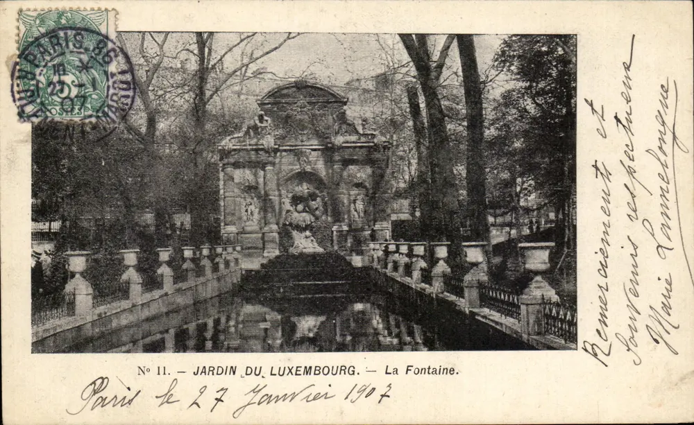 Luxemburger Garten — La Fontaine — Verlag Paris, Nr. 11 - Vorderseite