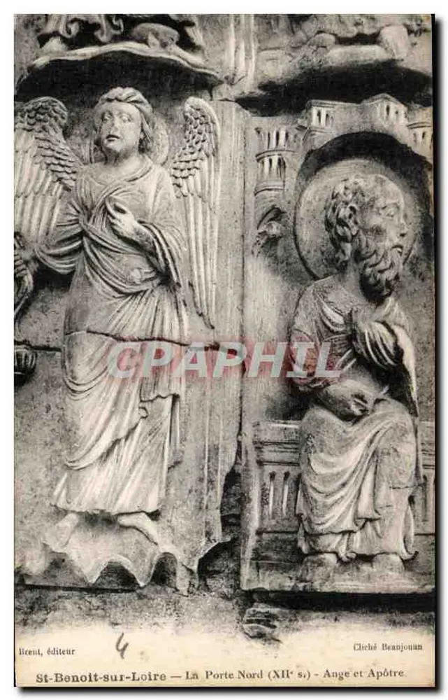 St-Benoît-sur-Loire — Nordtor (11. Jh.) — Engel und Apostel — Beanojouan-Foto - Vorderseite