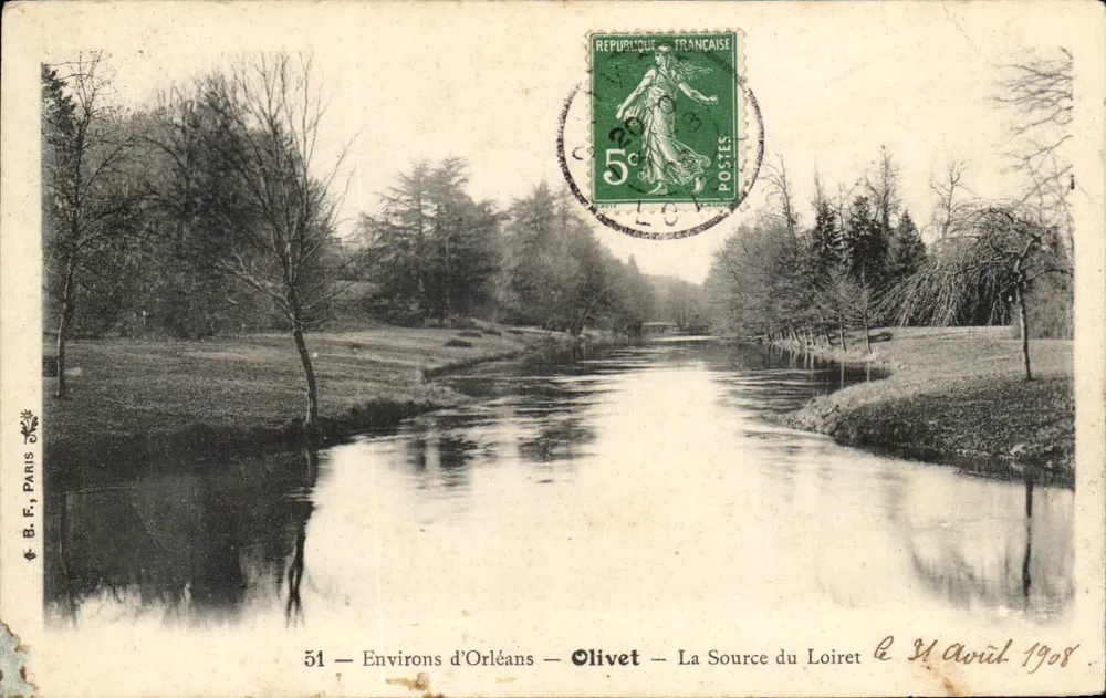 Environ d'Orléans — Olivet — La Source du Loiret — B.F. Paris, n°51 - Frente