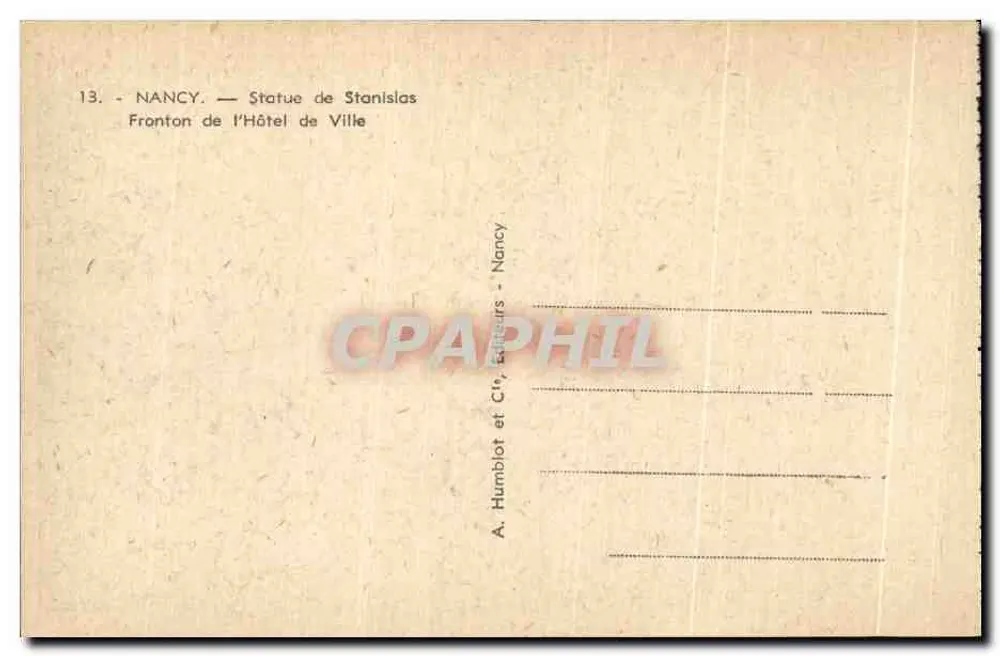 Estátua de Stanislas o Benfeitor — A Lorena Reconhecida — 1831 — Nancy - Verso