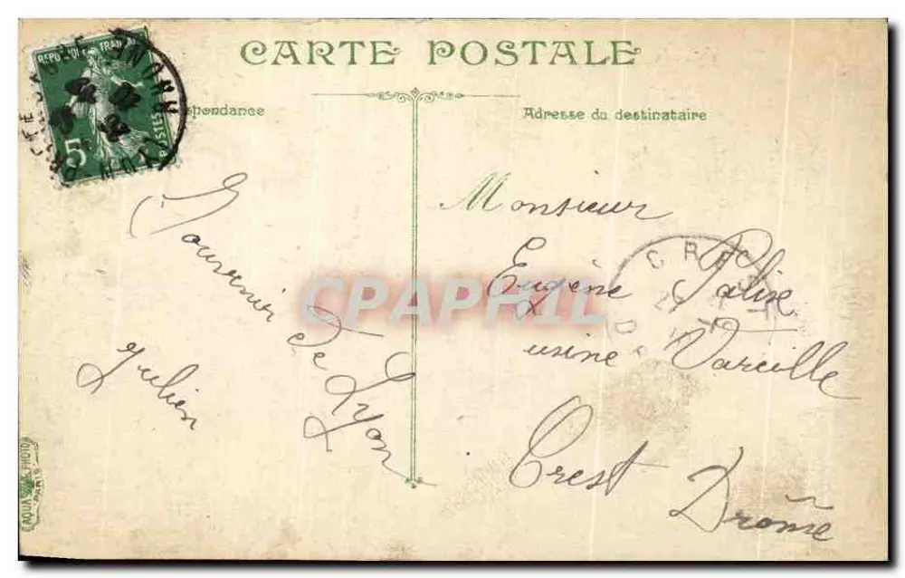 Lyon — Die Fontäne und die Place des Jacobins — V.L. & Cie - Rückseite