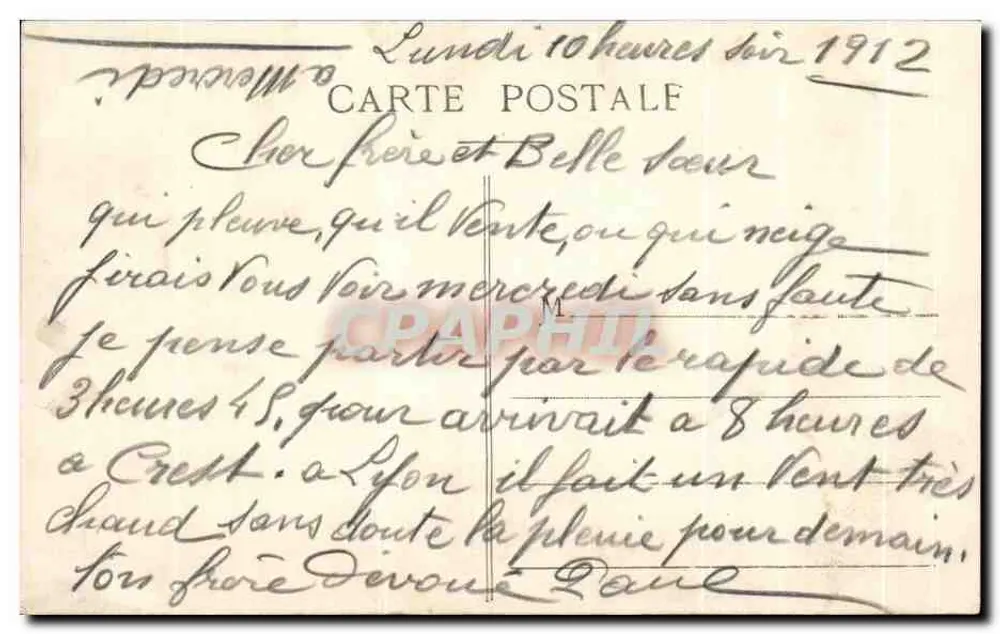 Monument Carnot — Lyon — S. Farges, Verlag Lyon, Nr. 5191 - Rückseite