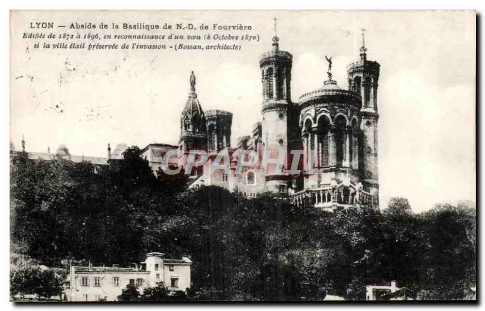 LYON — Abside de la Basilique de N.-D. de Fourvière — (Bossan, architecte) - Recto