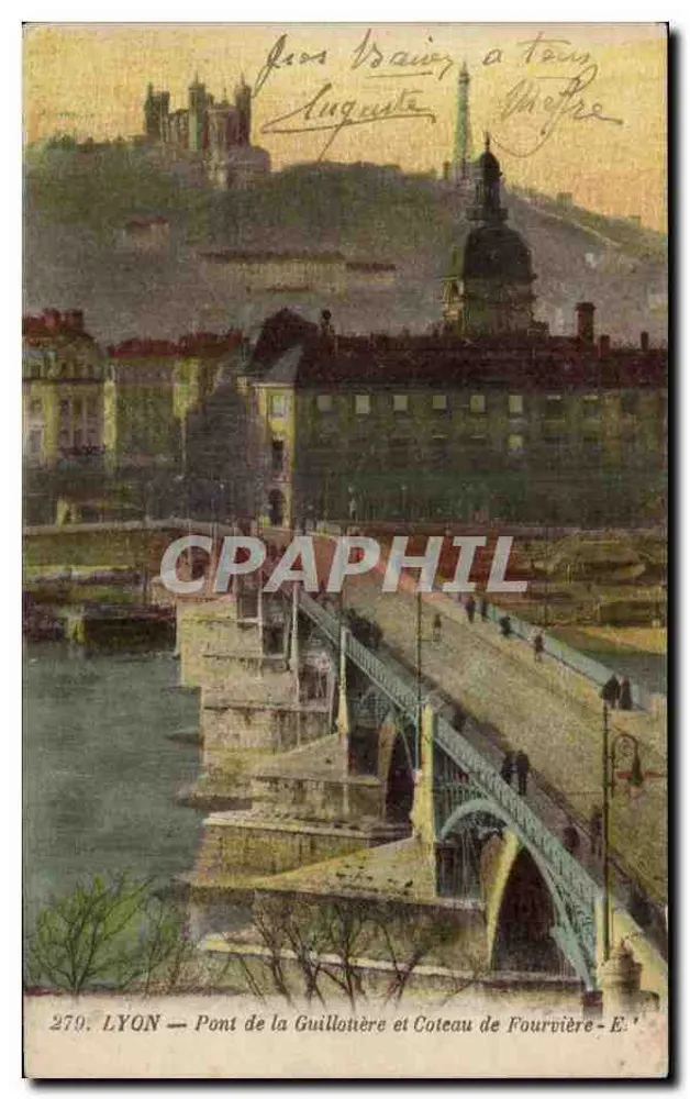LYON — Brücke Guillotière und Hügel Fourvière — E. 279 - Vorderseite