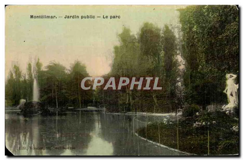 Montélimar — Jardin public — Le parc — Edit. Vossier, 50, Grande-Rue - Frente
