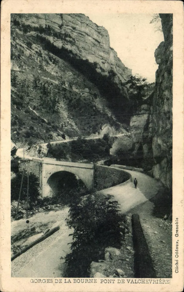Gorges de la Bourne — Pont de Valchevrière — Cliché Oddoux, Grenoble - Voorkant