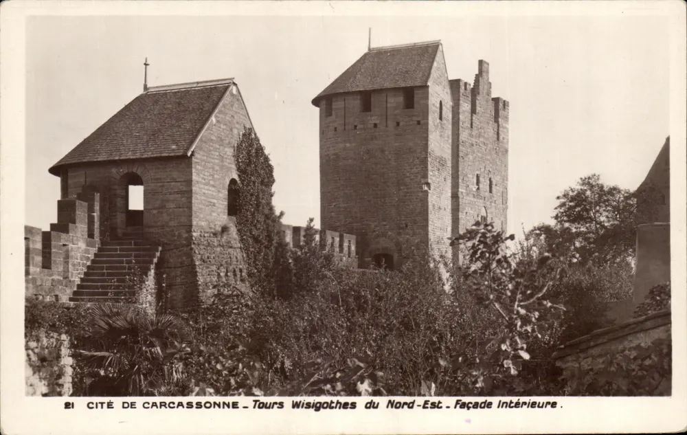 Cité de Carcassonne — Visigothische Türme im Nordosten — Innenfassade - Vorderseite