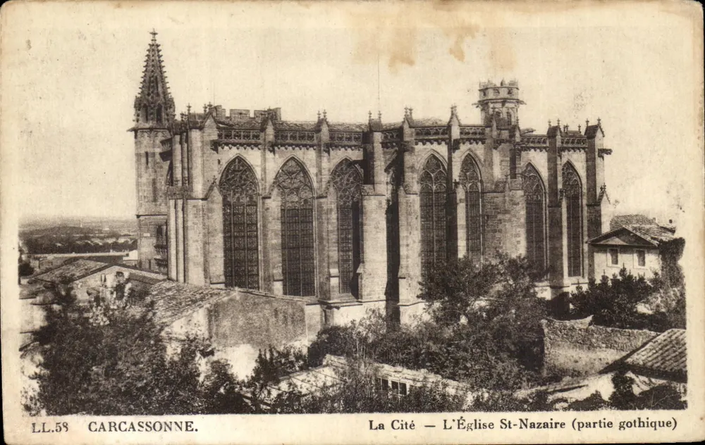 Carcassonne — Die Stadt — Die Kirche St-Nazaire (gotische Teil) - Vorderseite