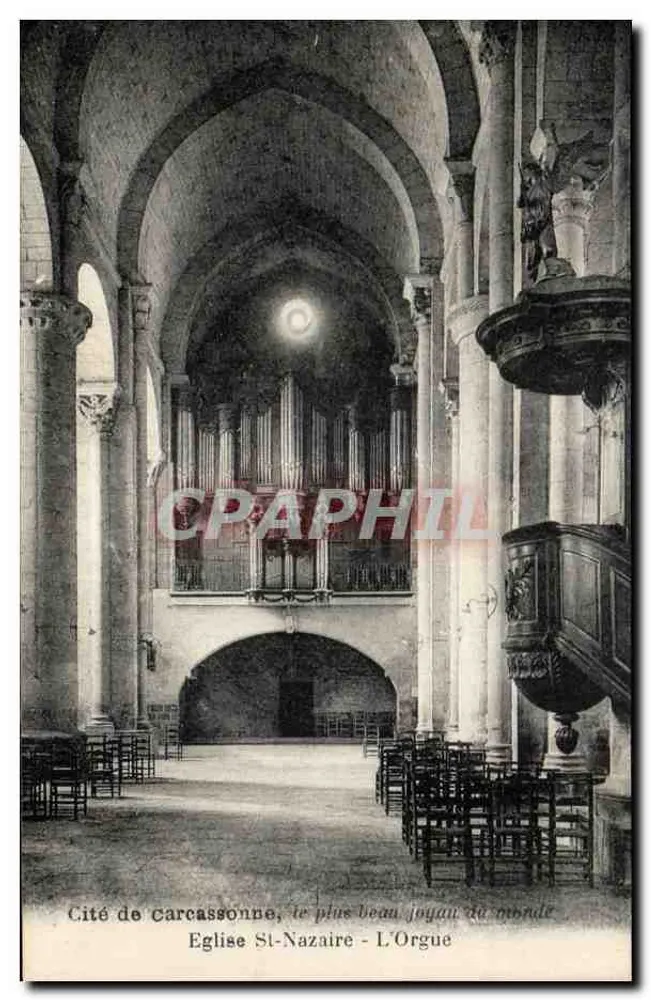 Stadt Carcassonne, das schönste Juwel der Welt — Kirche St. Nazaire - Das Orgel - Vorderseite
