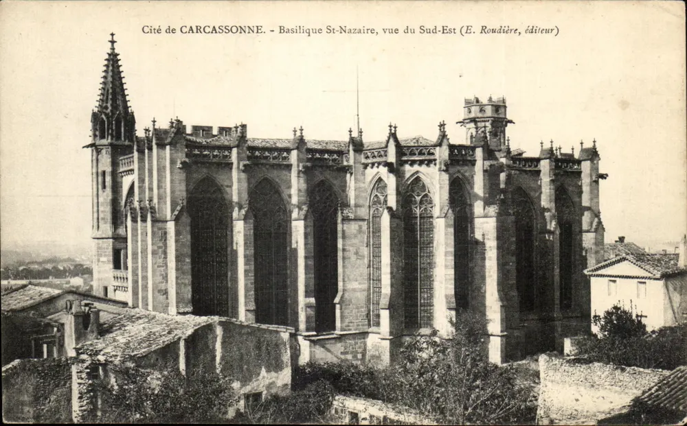 Cité de CARCASSONNE — Basilique St-Nazaire, Ansicht von Südosten — (E. Roudière, Verlag) - Vorderseite