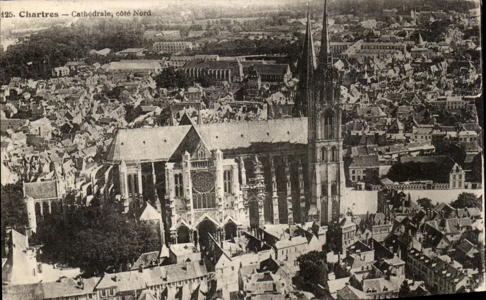 Chartres — Katedra, strona północna — Wydawca Robert Lailley, nr 425 - Awers