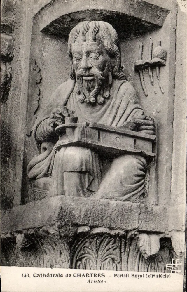 Kathedrale von CHARTRES — Königstor — Aristoteles (12. Jahrhundert) - Vorderseite