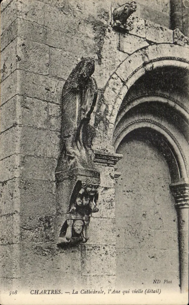 Chartres — Die Kathedrale, die alte Jungfrau (Detail) — ND Phot, n° 508 - Vorderseite