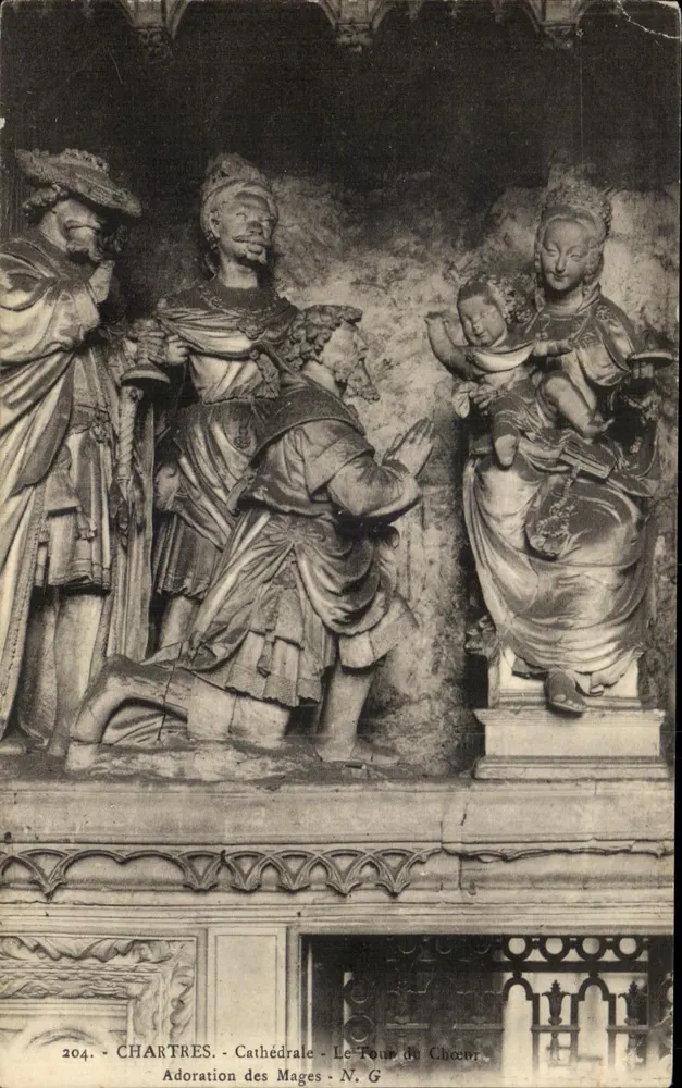 Chartres - Catedral - Le Tour de Chec - Adoração dos Reis Magos - N. G - Frente