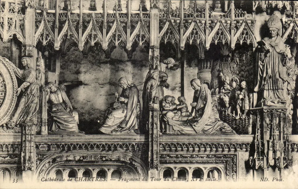 Catedral de CHARTRES — Fragmento do Tour do Coro, século XVI — ND. Fot. - Frente